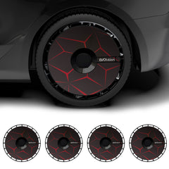 18 Inch Custom Snap On Hub Covers for Tesla Model 3, Wheel Cover Replacement Set, Rim Protectors Impact Resistant, Suitable for 2021-2024 (Lava)