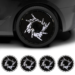 Custom Snap On Hub Covers for Tesla Model Y, Wheel Covers Replacement Set, Rim Protectors Impact Resistant, Suitable for 2021-2024 (Eros,Model Y,19/20 inch)