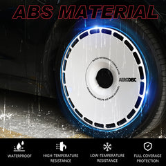 Wheel Covers for Tesla Model 3 Standard – Full Coverage Hubcaps Replacement, Snap-On Center Lock Rim Protector, White Ring, Set of 4