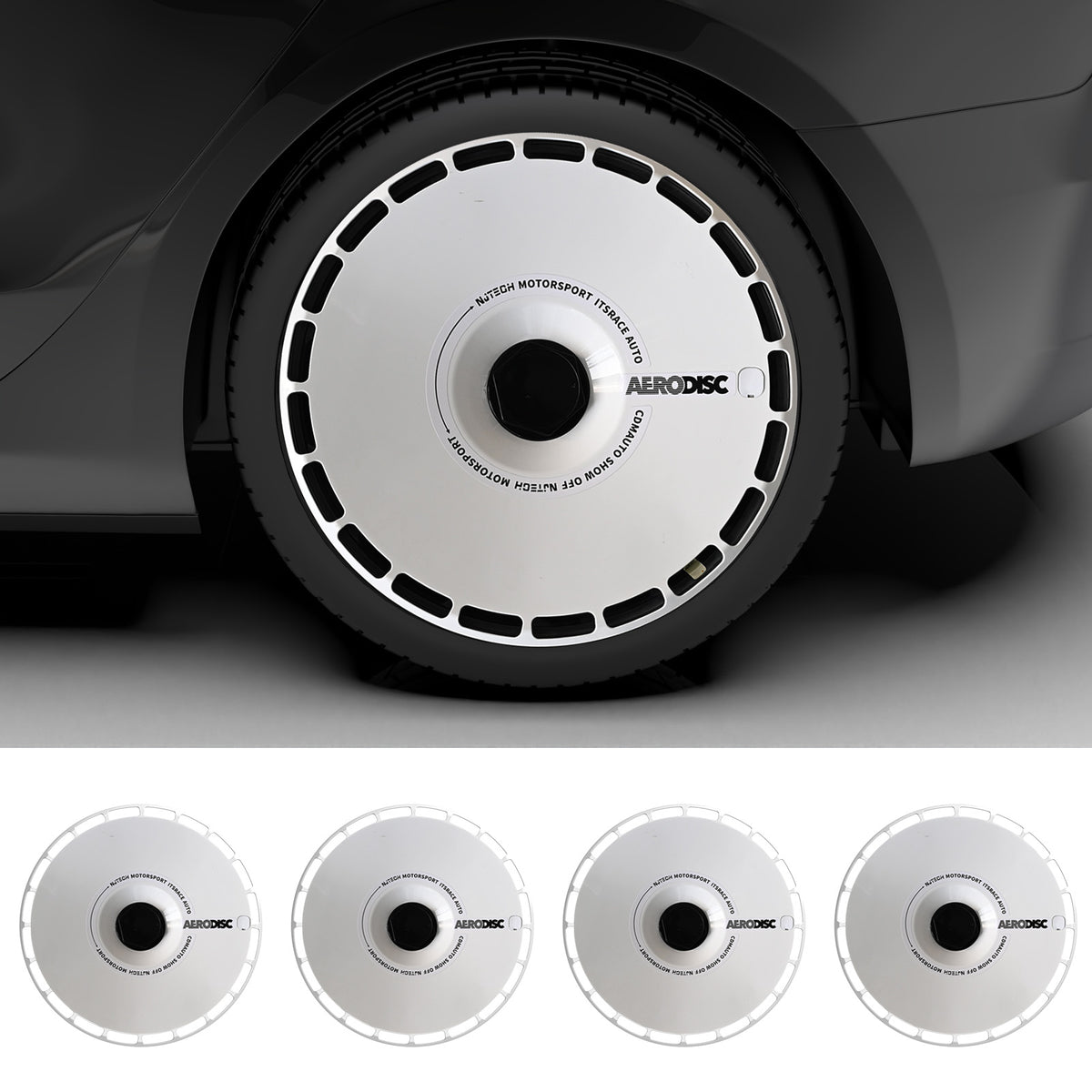 Wheel Covers for Tesla Model Y Gemini Wheel Hubs, Full Coverage Rim Protector, Snap-On Hubcaps for Scratch Resistance, Fits 2021-2024, White Ring,19/20 inch