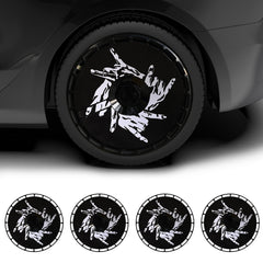 18 Inch Custom Snap On Hub Covers for Tesla Model 3, Wheel Covers Replacement Set, Rim Protectors Impact Resistant, Suitable for 2021-2024 (Eros)