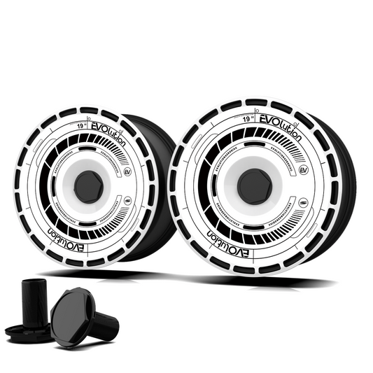 Wheel Covers (4-Pack) - Universal Fit for Most Rims, Replaceable Rim Protector, Durable Scratch, Center Lock Installation（White Piano）