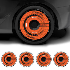 Custom Snap On Hub Covers for Tesla Model Y, Wheel Covers Replacement Set, Rim Protectors Impact Resistant, Suitable for 2021-2024 (Orange Legend,19/20 inch)