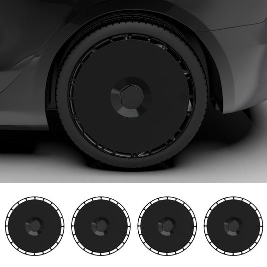 Wheel Covers for BYD Han Ev, Full Coverage Hubcaps Replacement, Centers Lock Installation Rim Cover Protector (Pure Black, Set of 4)