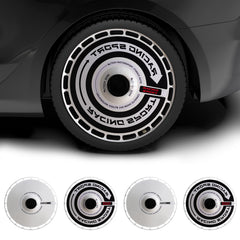 Custom Snap On Hub Covers for Tesla Model Y, Wheel Cover Replacement Set, Rim Protectors Impact Resistant, Suitable for 2021-2024 (Black and White,19/20 inch)