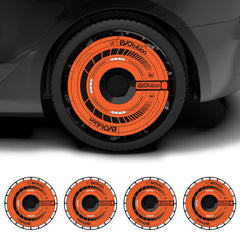 18 Inch Custom Snap On Hub Covers for Tesla Model 3 highland , Wheel Covers Replacement Set, Rim Protectors Impact Resistant, Suitable for 2024-2025 (Orange Legend)
