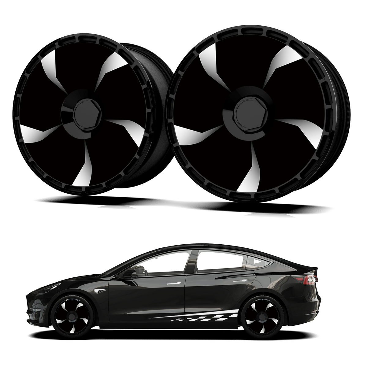 19/ 20 Inch Wheel Covers for Tesla Model Y Juniper Crossflow Wheels 2025, Centers Lock Installation Rim Protector, Full Coverage Hubcaps Exterior Accessories (0336-white, 4 PCS)