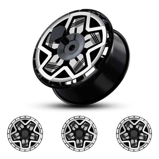 Custom Wheel Covers for Tesla Model S/X/Cybertruck Wheel Hubs, Replaceable Rim Protector, Durable Scratch, Center Lock Installation (0125，Set of 4)