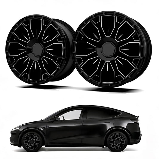 19/ 20 Inch Wheel Covers for Tesla Model Y Juniper Crossflow Wheels 2025, Centers Lock Installation Rim Protector, Full Coverage Hubcaps Exterior Accessories (0347, 4 PCS)