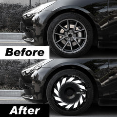 18 Inch Custom Snap On Hub Covers for Tesla Model 3, Wheel Cover Replacement Set, Rim Protectors Impact Resistant, Suitable for 2021-2024 (Lava)