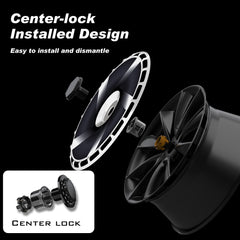 Custom Wheel Covers for Tesla Model S/X/Cybertruck Wheel Hubs, Replaceable Rim Protector, Durable Scratch, Center Lock Installation (0092，Set of 4)