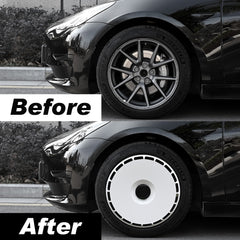 Custom Wheel Covers for Tesla Model 3 Wheel Hubs, Replaceable Rim Protector, Durable Scratch, Center Lock Installation Fit 2017-2023 (Pure White)