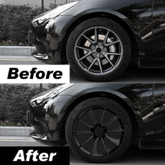 Custom Wheel Covers for Tesla Model 3 Wheel Hubs, Replaceable Rim Protector, Durable Scratch, Center Lock Installation Fit 2017-2023 (Transparent)
