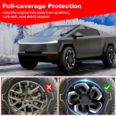Wheel Covers for Tesla Model X/S/ Cybertruck, Full Coverage Hubcaps Replacement, Centers Lock Installation Rim Cover Protector (0301, Set of 4)