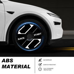 19/ 20 Inch Wheel Covers for Tesla Model Y Juniper Crossflow Wheels 2025, Centers Lock Installation Rim Protector, Full Coverage Hubcaps Exterior Accessories (0348, 4 PCS)