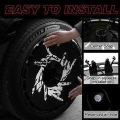Custom Snap On Hub Covers for Tesla Model Y, Wheel Covers Replacement Set, Rim Protectors Impact Resistant, Suitable for 2021-2024 (Eros,Model Y,19/20 inch)