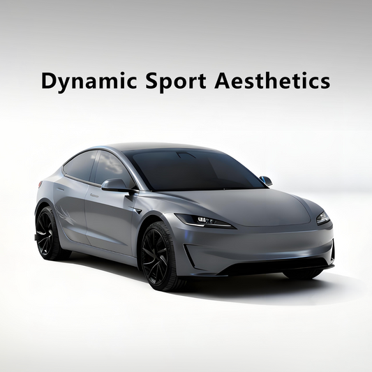 Front Bumper Cover Kit Compatible with Tesla Model 3 Highland / Lower grille, Front lip- Full Body Set