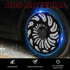 Wheel Covers for BYD Han, Full Coverage Hubcaps Replacement, Centers Lock Installation Rim Cover Protector (Little Ghost, Set of 4)