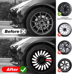Wheel Covers for Tesla Model 3 Highland 18-Inch, Snap-On Full Coverage Rim Protector, Less Wind Drag, OEM External Accessories Car Decoration, Fit 2024-2025,0044