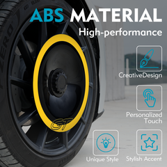 Mini Half-Cover Hub Caps for Mercedes-Benz Wheel, Custom Modified Rim Accents for Creative & Personalized Decoration (Yellow, 2PCS)