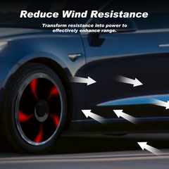 19/ 20 Inch Wheel Covers for Tesla Model Y Juniper Crossflow Wheels 2025, Centers Lock Installation Rim Protector, Full Coverage Hubcaps Exterior Accessories (0336-Red, 4 PCS)