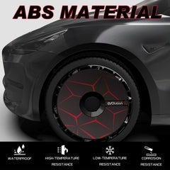Custom Snap On Hub Covers for Tesla Model Y, Wheel Cover Replacement Set, Rim Protectors Impact Resistant, Suitable for 2021-2024 (Lava,19/20 Inch )