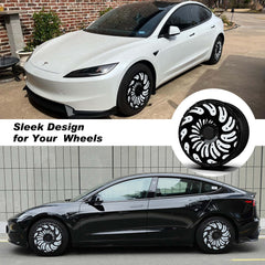 (4-Pack) Wheel Covers for Tesla Model Y Wheel Hubs, Full Coverage Rim Protector, Centers Lock Installation Hubcaps for Scratch Resistance, Fits 2021-2024( 0127, 19/20 inch)