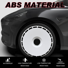 Custom Wheel Covers for Tesla Model 3 Wheel Hubs, Replaceable Rim Protector, Durable Scratch, Center Lock Installation Fit 2017-2023 (Pure White)