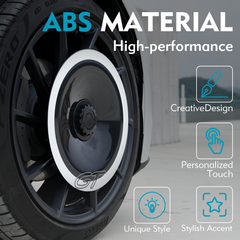 Mini Half-Cover Hub Caps for Mercedes-Benz Wheel, Custom Modified Rim Accents for Creative & Personalized Decoration (White, 2PCS)