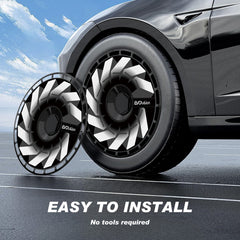 Custom Snap On Hub Covers for Tesla Model 3 Highland, Wheel Covers Replacement Set, Rim Protectors Impact Resistant, Suitable for 2024-2025 (Hurricane ,18 Inch)