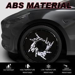 Custom Snap On Hub Covers for Tesla Model Y, Wheel Covers Replacement Set, Rim Protectors Impact Resistant, Suitable for 2021-2024 (Eros,Model Y,19/20 inch)