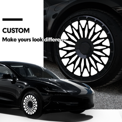 (4-Pack) Wheel Covers for Tesla Model Y Wheel Hubs, Full Coverage Rim Protector, Centers Lock Installation Hubcaps for Scratch Resistance, Fits 2021-2024( 0318, 19/20 inch)