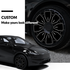 19/ 20 Inch Wheel Covers for Tesla Model Y Juniper Crossflow Wheels 2025, Centers Lock Installation Rim Protector, Full Coverage Hubcaps Exterior Accessories (0347, 4 PCS)
