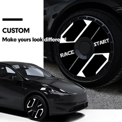 19/ 20 Inch Wheel Covers for Tesla Model Y Juniper Crossflow Wheels 2025, Centers Lock Installation Rim Protector, Full Coverage Hubcaps Exterior Accessories (0348, 4 PCS)