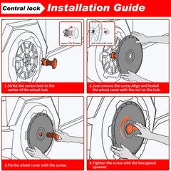Wheel Covers for Tesla Model X/S/ Cybertruck, Full Coverage Hubcaps Replacement, Centers Lock Installation Rim Cover Protector (0110, Set of 4)