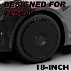 Wheel Covers for Tesla Model 3 Highland 18-Inch, Snap-On Full Coverage Rim Protector, Less Wind Drag, OEM External Accessories Car Decoration, Fit 2024-2025, Pure Black