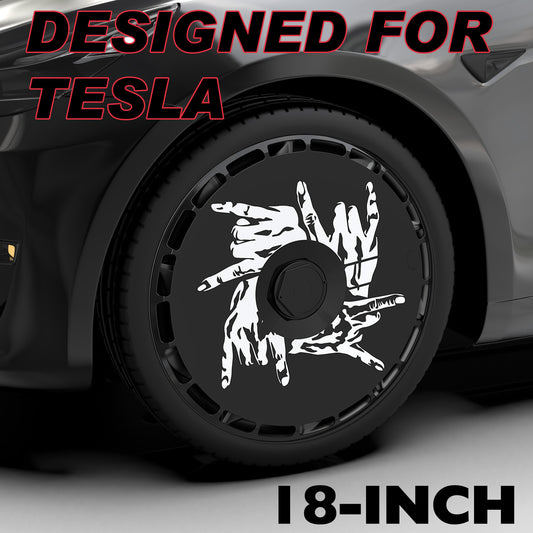 18 Inch Custom Snap On Hub Covers for Tesla Model 3, Wheel Covers Replacement Set, Rim Protectors Impact Resistant, Suitable for 2021-2024 (Eros)