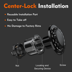 19 in Wheel Covers for Tesla Model Y Juniper Crossflow Wheels 2025, Centers Lock Installation Hubcaps, ABS Material Rim Protector Exterior Accessories (Black, 4PCS)