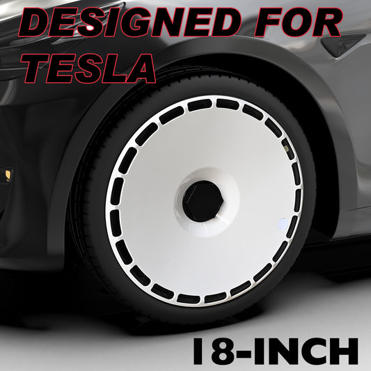 18 Inch Custom Snap On Hub Covers for Tesla Model 3, Wheel Covers Replacement Set, Rim Protectors Impact Resistant, Suitable for 2017-2023 (Hurricane)