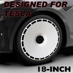 18 Inch Custom Snap On Hub Covers for Tesla Model 3, Wheel Covers Replacement Set, Rim Protectors Impact Resistant, Suitable for 2017-2023 (Hurricane)