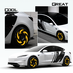 19/ 20 Inch Wheel Covers for Tesla Model Y Juniper Crossflow Wheels 2025, Centers Lock Installation Rim Protector, Full Coverage Hubcaps Exterior Accessories (0149, 4 PCS)