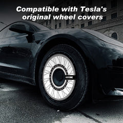 (4-Pack) Wheel Covers for Tesla Model Y Wheel Hubs, Full Coverage Rim Protector, Snap-On Hubcaps for Scratch Resistance, Fits 2021-2024, 0017, 19/20 inch