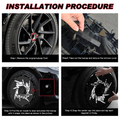 Custom Snap On Hub Covers for Tesla Model Y, Wheel Covers Replacement Set, Rim Protectors Impact Resistant, Suitable for 2021-2024 (Eros,Model Y,19/20 inch)