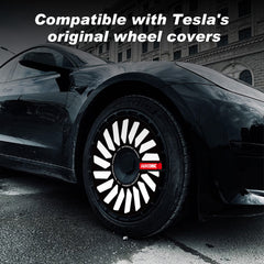 (4-Pack) Wheel Covers for Tesla Model Y Wheel Hubs, Full Coverage Rim Protector, Snap-On Hubcaps for Scratch Resistance, Fits 2021-2024, 0044, 19/20 inch