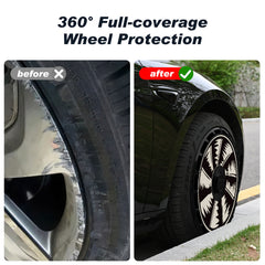 Custom Wheel Covers for Tesla Model S/X/Cybertruck Wheel Hubs, Replaceable Rim Protector, Durable Scratch, Center Lock Installation (0102，Set of 4)