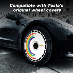 (4-Pack) Wheel Covers for Tesla Model Y Wheel Hubs, Full Coverage Rim Protector, Snap-On Hubcaps for Scratch Resistance, Fits 2021-2024, 0005, 19/20 inch