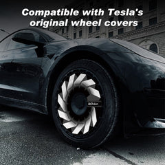 Custom Snap On Hub Covers for Tesla Model 3 Highland, Wheel Covers Replacement Set, Rim Protectors Impact Resistant, Suitable for 2024-2025 (Hurricane ,18 Inch)