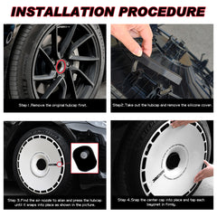 Custom Wheel Covers for Tesla Model 3 Highland Wheel Hubs, Replaceable Rim Protector, Durable Scratch, Center Lock Installation Fit 2024-2025（White Ring）