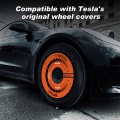 18 Inch Custom Snap On Hub Covers for Tesla Model 3, Wheel Cover Replacement Set, Rim Protectors Impact Resistant, Suitable for 2017-2023 (0006)