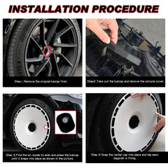 Custom Wheel Covers for Tesla Model 3 Highland Wheel Hubs, Replaceable Rim Protector, Durable Scratch, Center Lock Installation Fit 2024-2025（Pure White）